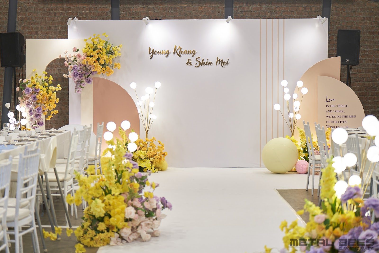 Pastel ceremony backdrop