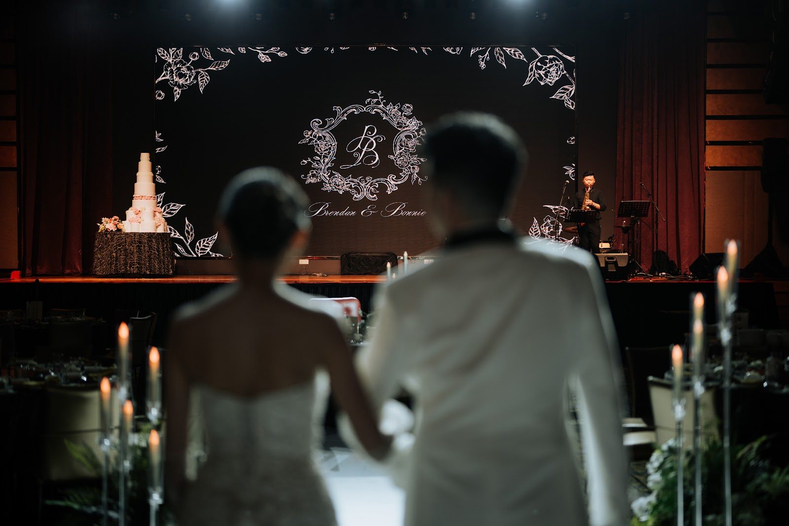 Couple entrance in the ballroom